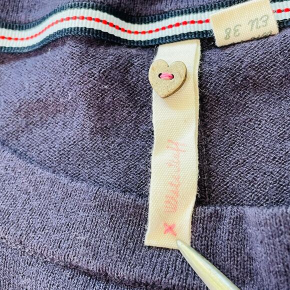 White Stuff Purple Wool Blend Button Sides Scoop Neck Long Sleeve UK Sweater 8 - Picture 5 of 11
